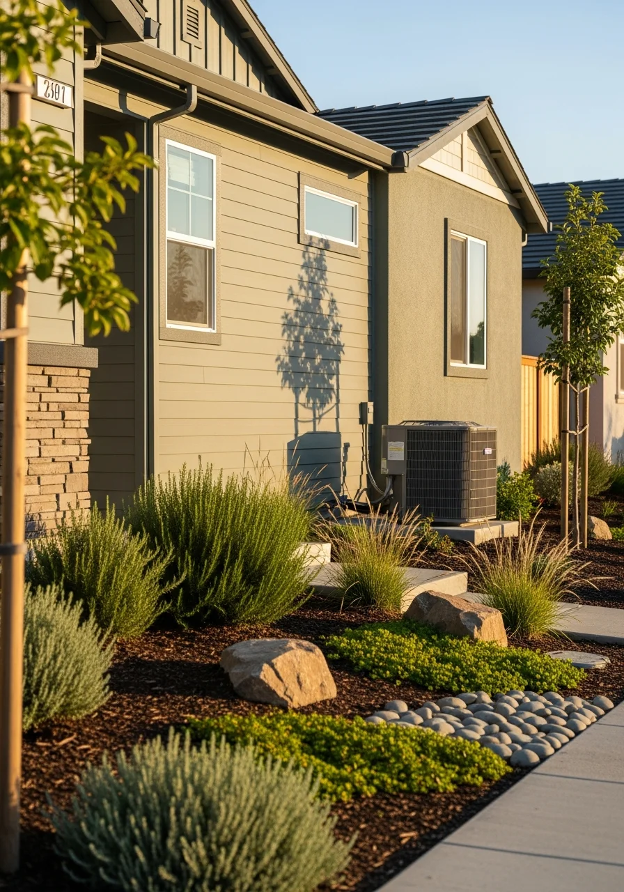 Milpitas home exterior with modern finishes and landscaping.